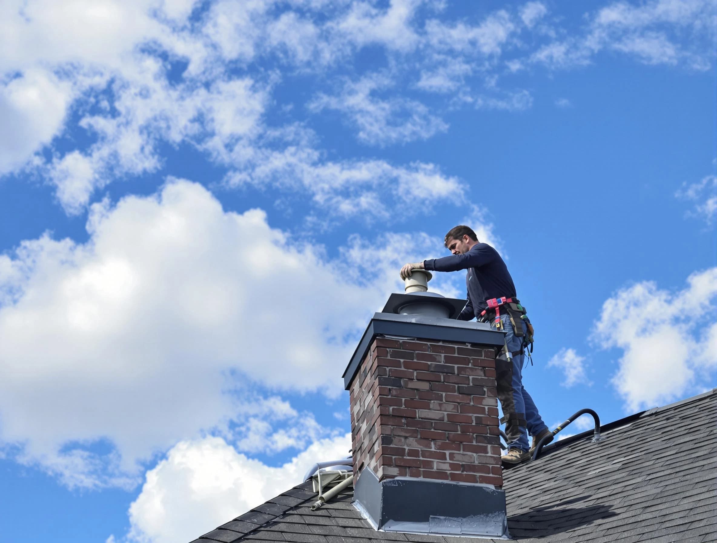 Kearns Chimney Sweep installing a sturdy chimney cap in Kearns, UT