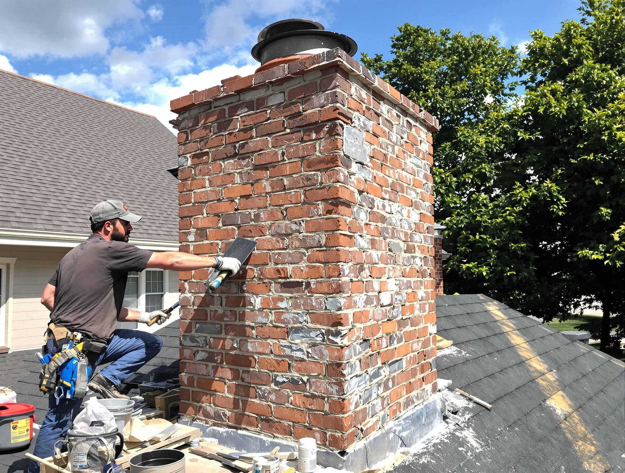 Completed chimney rebuild by Kearns Chimney Sweep in Kearns, UT