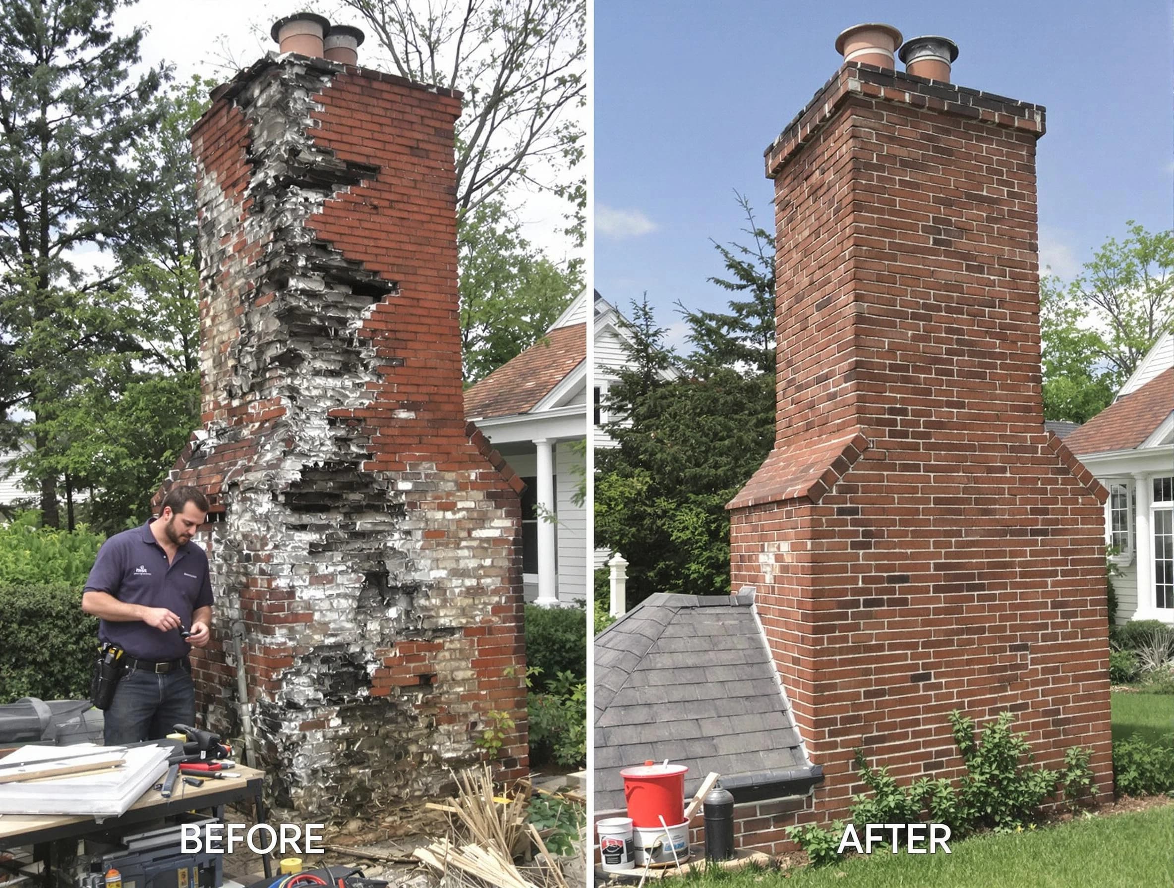 Kearns Chimney Sweep performing a full chimney restoration in Kearns, UT