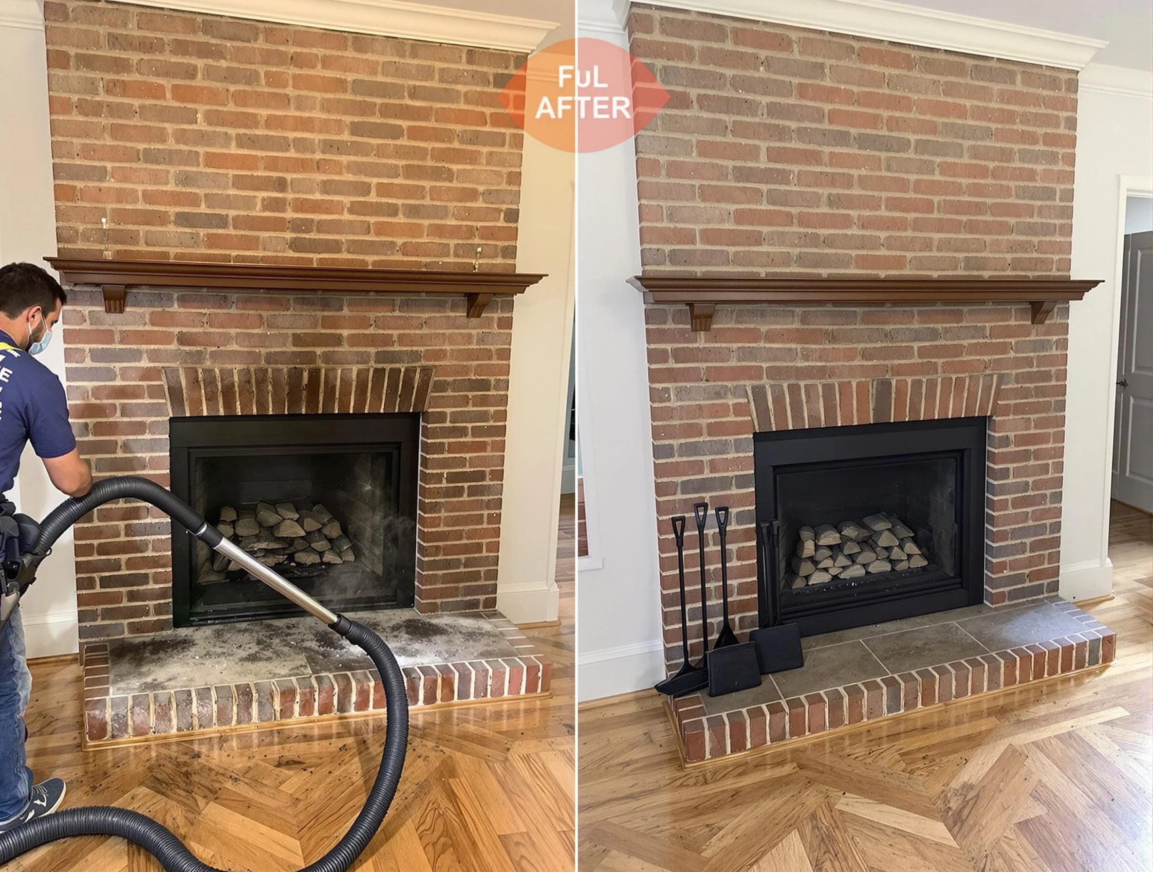 Kearns Chimney Sweep carefully sanitizing a fireplace in Kearns, UT