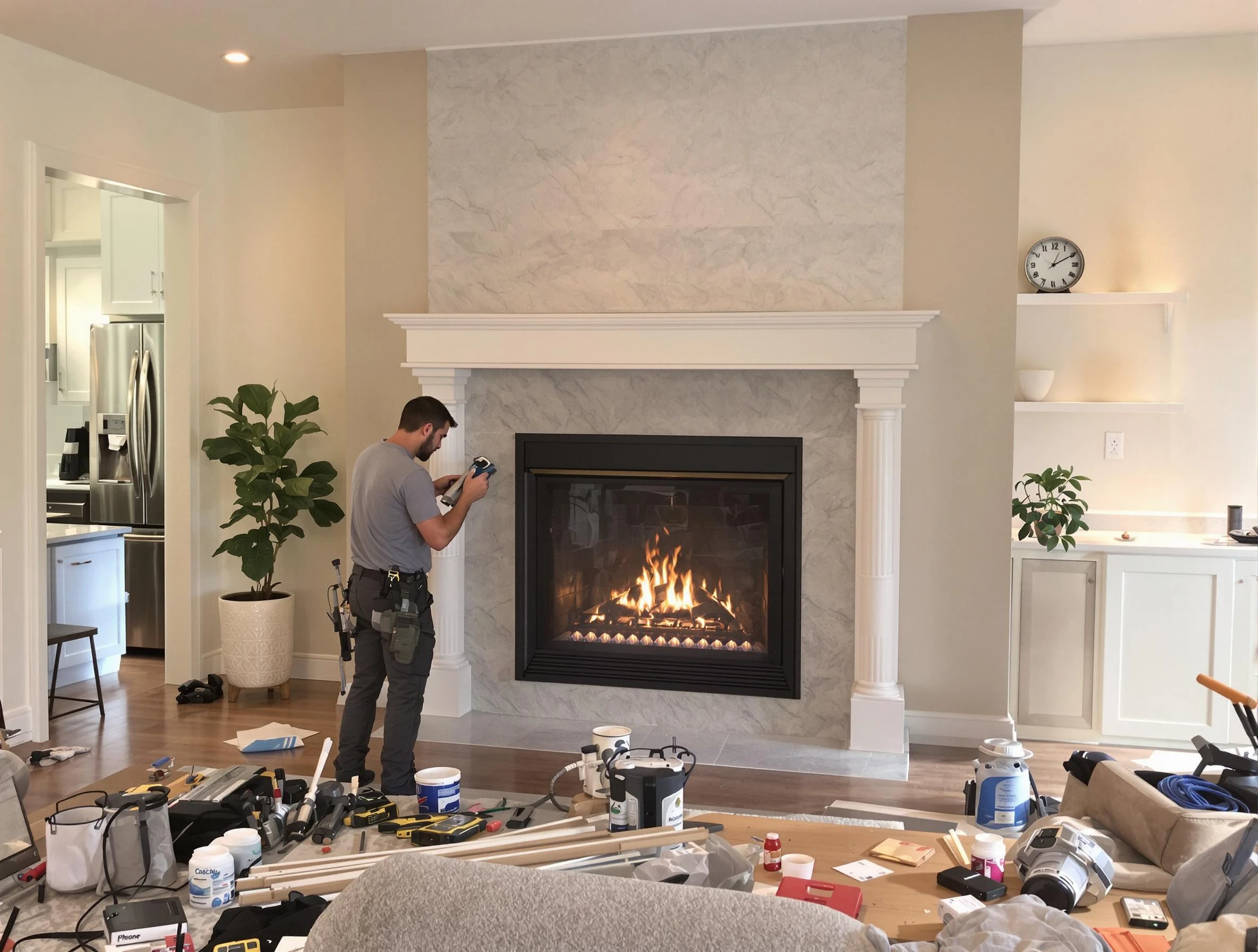Newly installed fireplace by Kearns Chimney Sweep in Kearns, UT