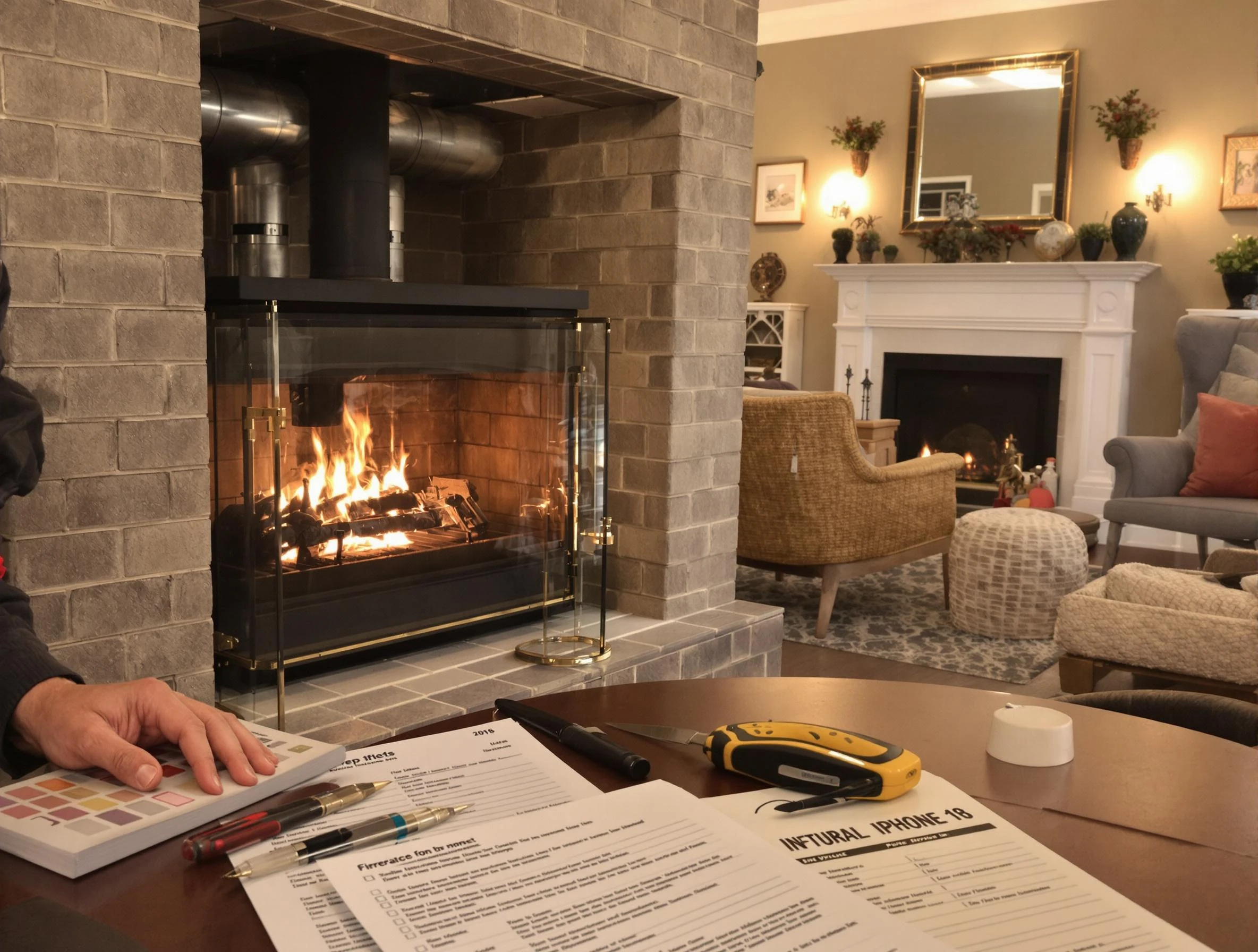 Kearns Chimney Sweep verifying fireplace safety measures in Kearns, UT